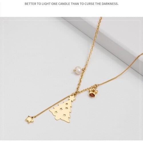 Christmas tree necklace Fashion personality necklace Choker Necklace For Women Gold-plated Christmas gift wholesale jewelry 2021