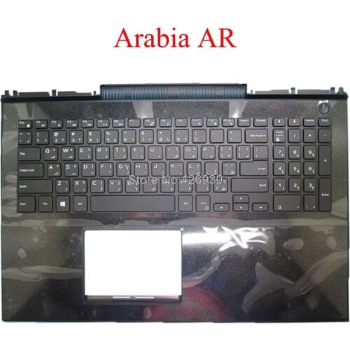 Laptop Palmrest For DELL For Inspiron 15 7000 7566 7567 P65F 0MDC8K MDC8K 0024VX 024VX black with Arabia AR keyboard new