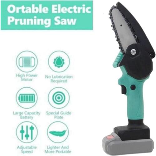 Handheld Electric Chainsaw 4" Mini Cordless Electric Saw Without Battery Garden Logging Pruning Wood Cutter Power Tool