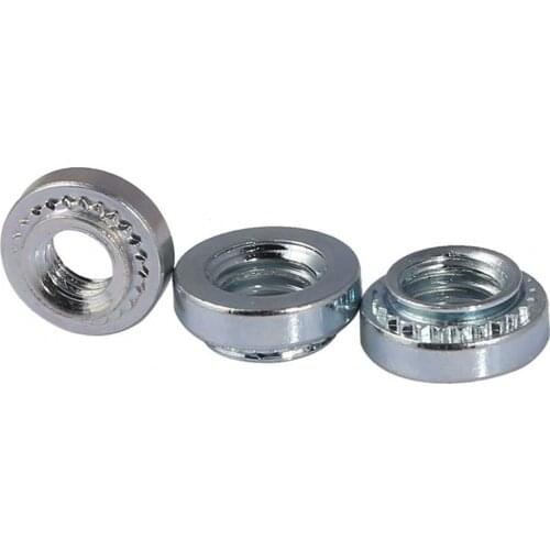 Press Rivet Nut M2-M10 Zinc Plated Carbon Steel Self Clinching Insert Nutsert Stamping Rivet Nut Slab Thickness 0.8mm-3.2mm