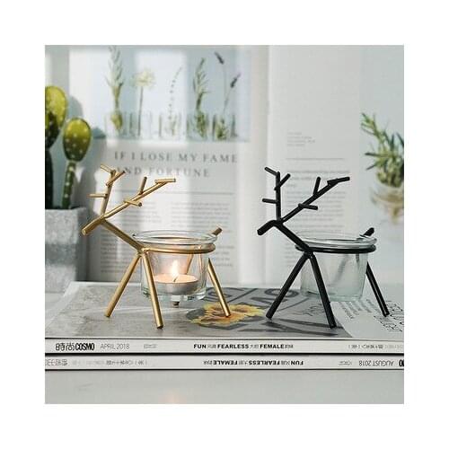 INS Nordic iron props romantic lamp candle stage simple modern retro glass home furnishings home decore