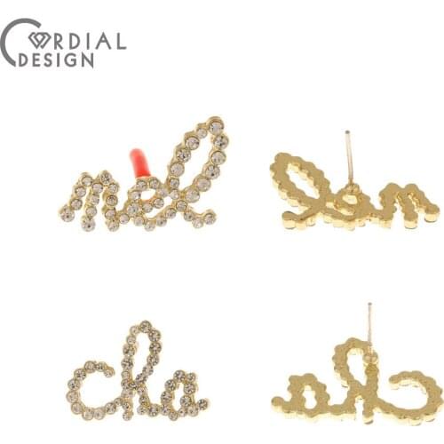 Cordial Design 50Pcs Jewelry Accessories/Rhinestone Earrings Making/DIY/Jewelry Findings & Components/Hand Made/Earrings Stud