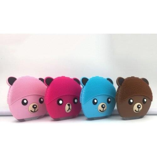 Bear Rechargeable Electric Face Cleansing Brush Skin Scrubber Massager Sonic Vibration Facial Pore Cleanser Silicone Waterproof