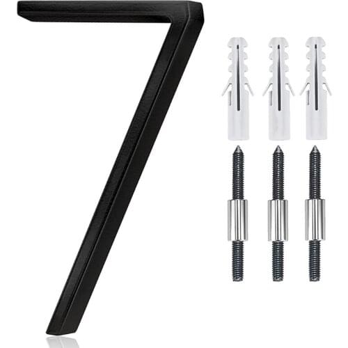 Modern Floating Street Home Address Number Large Contemporary with Elegant and Sophisticated Brushed Finish 5 Inch Black