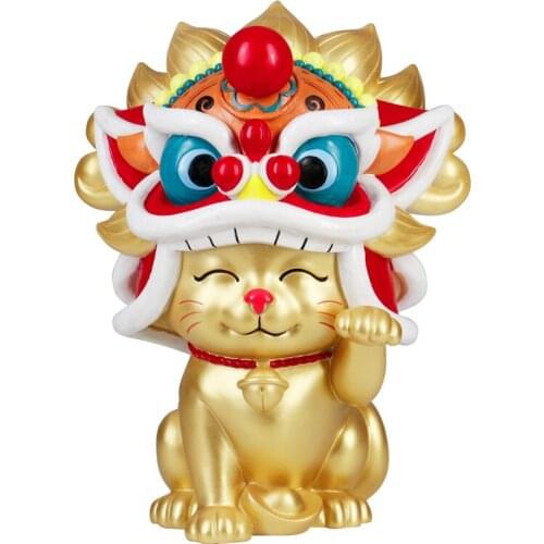 Lion Dance Lucky Cat Small Ornaments Opened A Good Fortune Gift Home Office