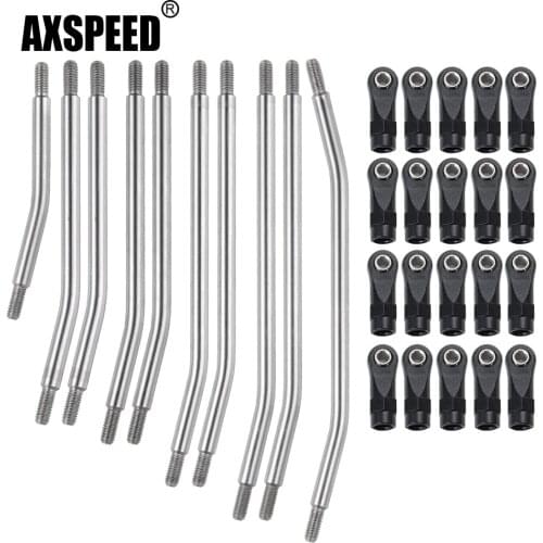AXSPEED 1 Set 324mm Metal Link Set Sturdy Vehicle Linkage 5mm Steering Rod with Nylon End for Axial SCX10 1/10 RC Car Crawler