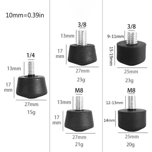 Universal Anti-slip Rubber Foot Pad Feet Spike for Tripod Monopod 3/8\" 1/4\" M8