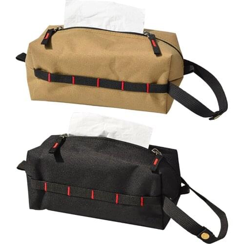 Oxford Cloth Waterproof Zipper Tissue Bag Outdoor Camping Hiking Picnic Supplies Paper Napkin Holder Storage Case