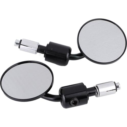 1 Pair 7/8inch Round Motorcycle Handlebar Bar End Rear Mirrors Adjustable Waterproof Rear View Mirror For Motorbike Sidemirror