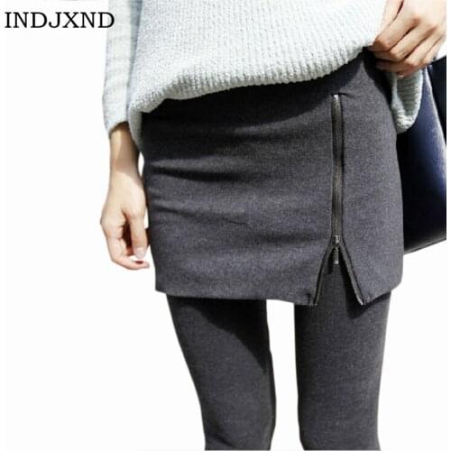 INDJXND Female Culottes Women Side Zipper Leggins Casual Cotton Deportes Stitching Pencil Pants Pantalon Mujer Pantalones Mujer