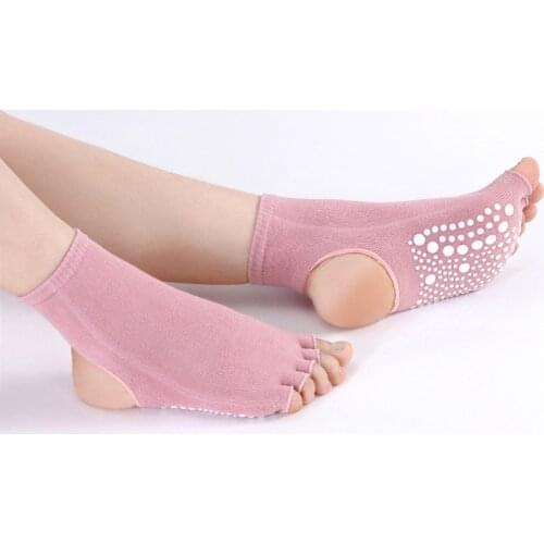Women Yoga Anti-slip Socks Ladies Ventilation Gym Fitness Pilates Cotton Socks Grip Socks Silicone Non-slip Socks