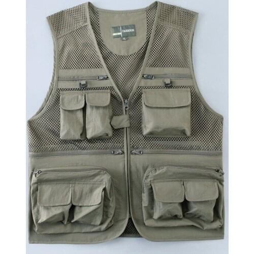 Outdoor Fishing Vests Quick Dry Breathable Multi Pocket Mesh Jackets Photography Hiking fish Vest Unloading Tactical Vest Coat