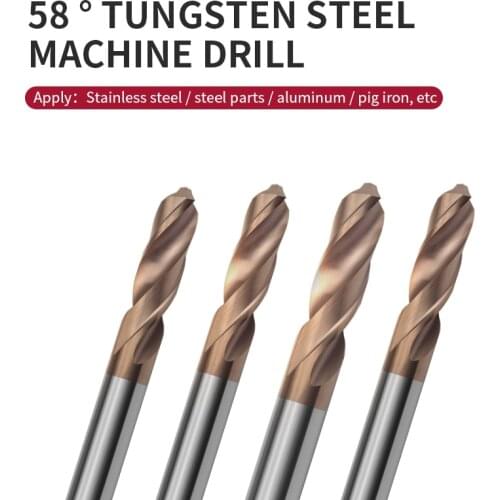 1/5/10pcs Coated bit 58 degree tungsten steel bit D1.8~D15.5 40~100L Carbide Twist Drill Bits for CNC Metal Drilling End Mill