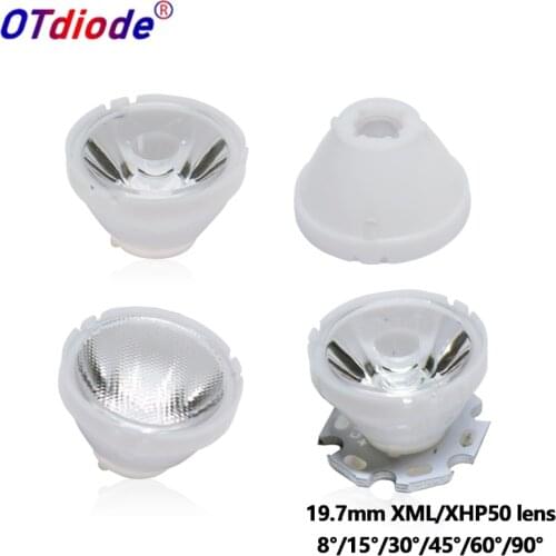 1pcs CREE XML LED XML2 LED XHP50 LED Lens 21mm white holder 10/25/45/60 degree LED LENS/Reflector Collimator