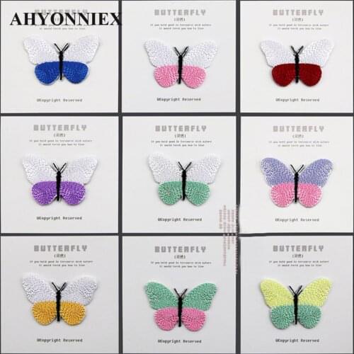 1 Piece DIY braided thread butterfly Embroidery Repair Patches Bag Jeans Iron On Patches for Clothes Small Glue Sticker