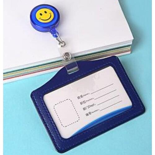 10pcs/lot Retractable Reel ID Badge Lanyard Name Tag Key Card Holder Belt Clips Office Supplie badge holder ABS/PU Free Shipping