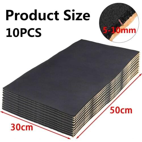 10Pcs 5-10MM Anti-noise Sound Insulation Cotton Car Sound Proof Deadening Upgarded Car Truck Heat Closed Cell Foam 30x50cm