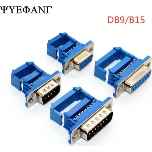 2PCS DB9 DB15 DB25 DB37 DIDC9/DIDC15/DIDC25/DIDC37 Male Female Plug Serial Port Connector Idc Crimp Type D-SUB Rs232 Adapter