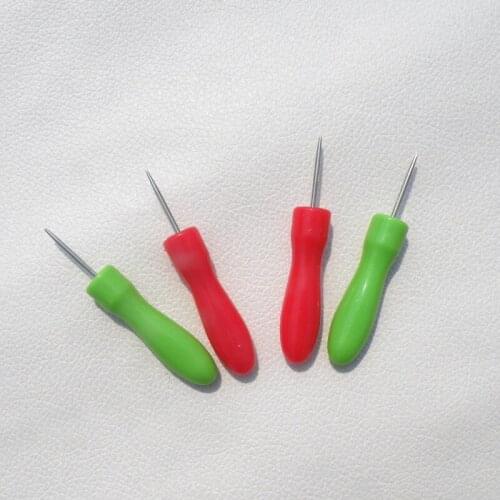 2pcs Plastic Stitcher Sewing Awl Shoes&bags hole hook DIY Handmade Leather tool Plastic handle cone needle shoe repair needles