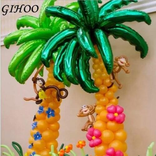 36inch Coconut Tree Leaf Foil Balloons Wedding Party Theme Summer Party Decoration Palm Leaf Globos Helium Inflatable Balloon