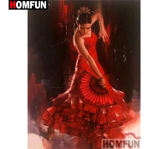 HOMFUN Diamond Painting "Dance beauty" DIY 5D Diamond Embroidery Sale Full Set Rhinestone Cross Stitch Home Decor A20177