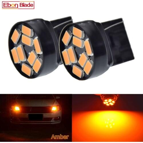 2Pcs T20 7440 W21W WY21W Car LED Bulb 5630 SMD Voiture Turn Signal Light Lamp Auto Accessories 12V DC Yellow Amber Orange White