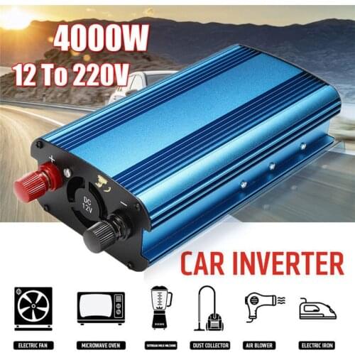12V/24V to 220V 3000W/4000W Car Power Inverter Sine Wave USB Converter Solar Inverter Intelligent Voltage Display
