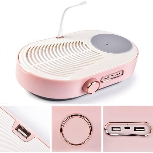 Big Power Nail Dust Collector with LED Lamp Professional Nail Dust Collector Suction Fan Vacuum Cleaner For Manicure Pedicure