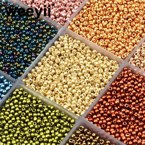 Approx.1000pcs 2mm Matellic Charm Czech Glass Beads Seed Beads For Jewelry Making DIY Bracelet Necklace Earrings Accessories
