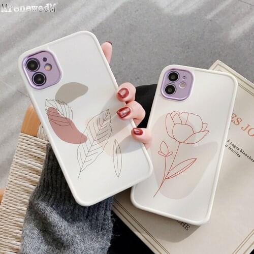 Luxury Flowers Leaves Silicone Case For iPhone 11 Pro 12 Mini X XS XR Xs Max SE2 Soft Bumper Camera Protection Shell On 7 8 Plus