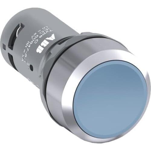 CP1-30L-20 10010894 Compact Pushbutton - Momentary - Flush - Blue - Non-illuminated - Chrome plastic - 2NO