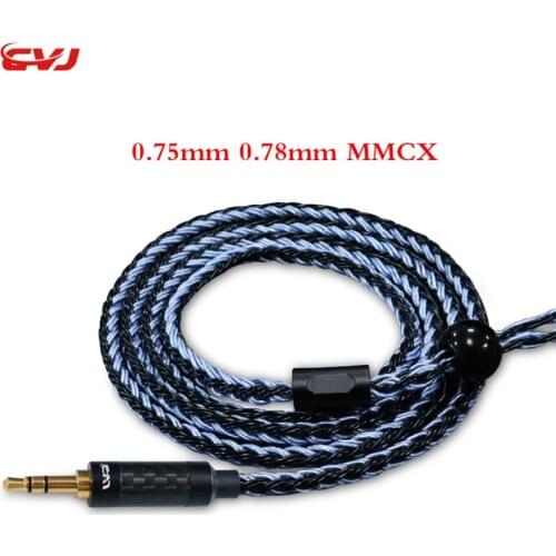 CVJ 16-strand 352core silver-plated profession cable 0.75mm 0.78mm mmcx headphone upgrade cable Spare Replace cable 3.5mm plug