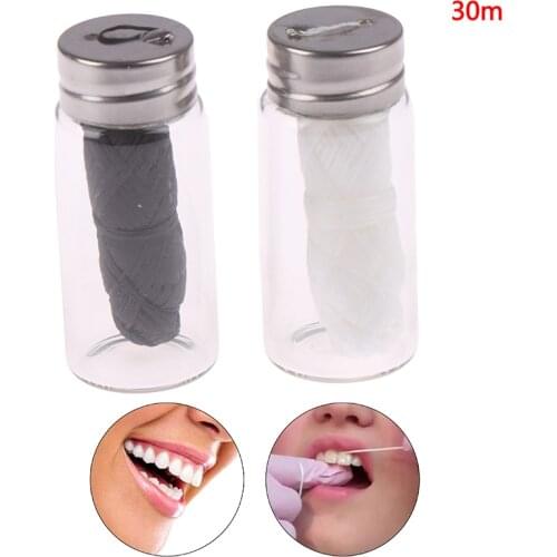 30/50M Eco-Friendly Dental Flosser Oral Hygiene Teeth Cleaning Wax Bamboo Dental Floss Spool Toothpick Teeth Flosser