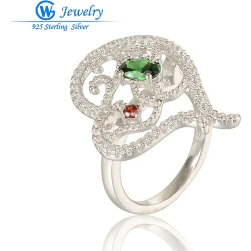GW Fashion Jewelry Shining Elegant Rhinestone Ring Women 925 Sterling Silver CZ Crystal Rings RIPY050H20