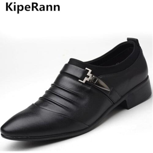 KipeRann Mens dress high quality shoes business Oxford brand wedding shoes pointed shoes 2018 new Latin shoes