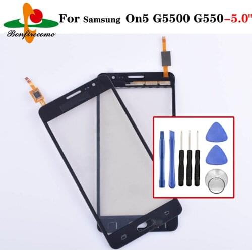 New On5 G5500 Touch Panel For Samsung On 5 G5500 G550 Touch Screen Digitizer Sensor Front Glass Lens with flex cable