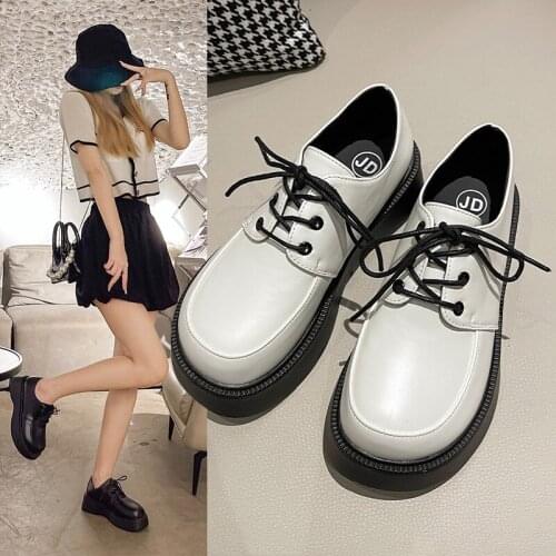 2021 NEW Simple and Versatile British Style Small Leather Shoes Spring and Autumn New Retro College Style Ladies Single Shoes