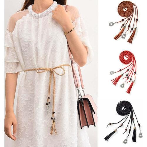 New Ladies Belts Fashion National Style Hollow Tassel Tie Strap Waist Chain Womens Waistband Dress Accessories