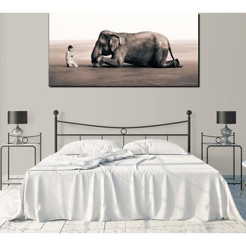 Nordic Poster Modern Canvas Posters and Prints Zen Elephant Religion Painting Wall Art Picture for Living Room Home Decoration