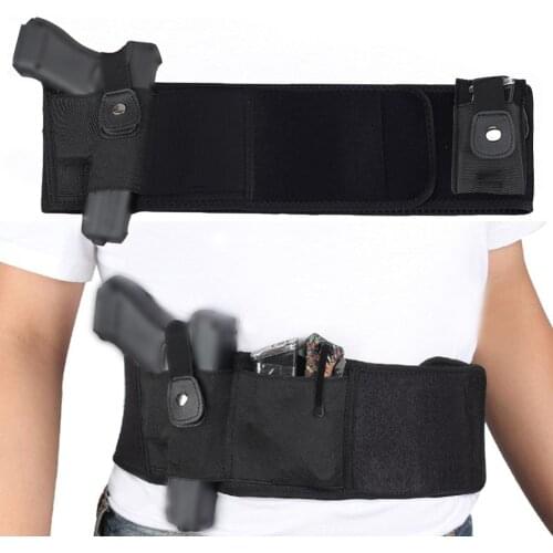 Tactical Belly Band Holster Concealed Carry Pistol Gun Pouch Waist Bag Gun Holster Magazine Handgun Carrier