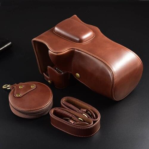 Leather Camera Case For Canon 77D 800D With Strap Storage Bag Protective Photo Body Cover For Canon 77D 800D Coffee