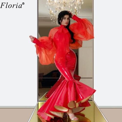 Plus Size Arabic Cocktail Dresses 2020 Mermaid Special Fabric Prom Dress Elegant Ladies Party Gowns Vestidos Largos Custom
