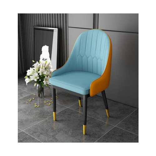 Light luxury dining chair home modern minimalist eating stool Nordic restaurant chair backrest wrought iron ins net red dining c