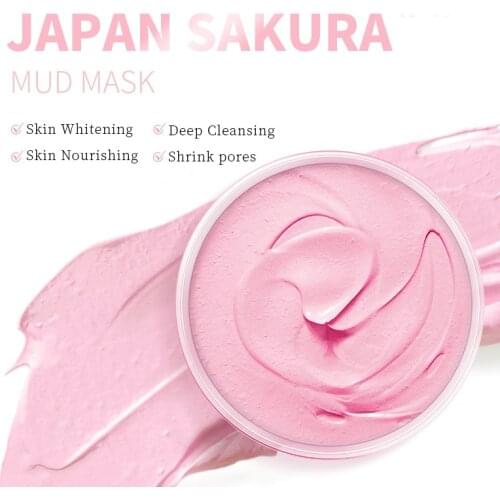 Sakura Mud Mask Moisturizing Nourishing Cleansing Whitening Remove Blackhead Pores Oil Control Anti-Aging Skin Care TSLM1