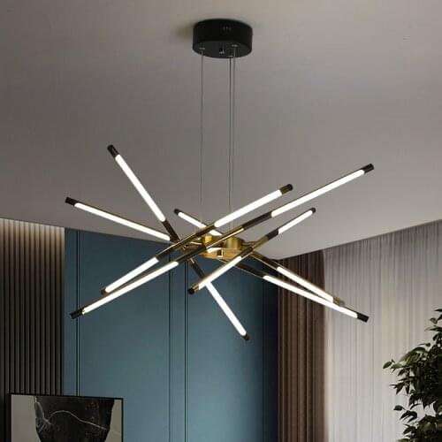 Modern Art LED Black/Gold Color Pendant Lights For The Living Room Bedroom Study Nordic Suspension Fixture Lamp For The Home