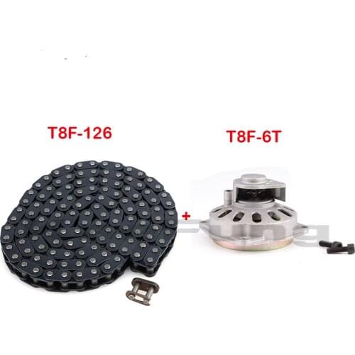 T8F 6T 6 Tooth Clutch Drum Gear Box Chain For 2 Stroke 47cc 49cc Mini Pocket Bike Minimoto ATV Quad Go Kart Cart Motorcycle