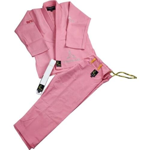 Unisex White/Pink Jiu Jitsu/BJJ Gi Uniforms International Standard Professional Training Suit Martial Arts Clothing Judogi