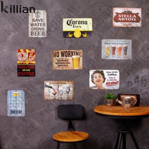 Vintage Metal Plaque Coffee Shop Metal Poster Classical Poster Metal Painting Warning Bar Club Home Decoration Metal Plate