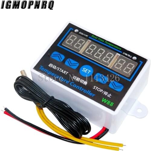 W1411 220V/12V 10A LED Digital Temperature Controller Thermostat Control Switch Sensor For Greenhouses Aquatic Animal Husbandry
