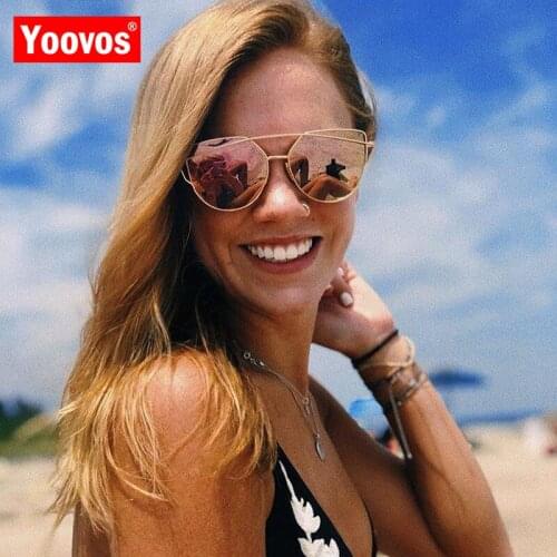 Yoovos Cat Eye Sunglasses Women 2021 Metal Classic Vintage Luxury Cateye Glasses For Women Hot Mirror Retro High Quality Eyewear